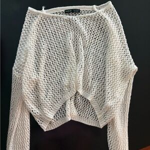 SHEIN Cream Open-Knit Sweater